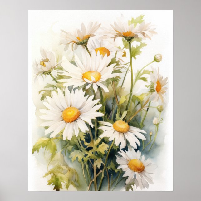 Póster Daisy Flowers Art Print Poster (Frente)