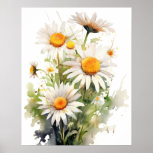 Póster Daisy Flowers Art Print Poster