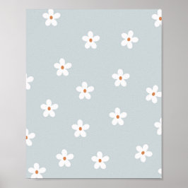 Póster Daisy Flowers Blue