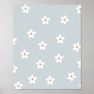 Póster Daisy Flowers Blue