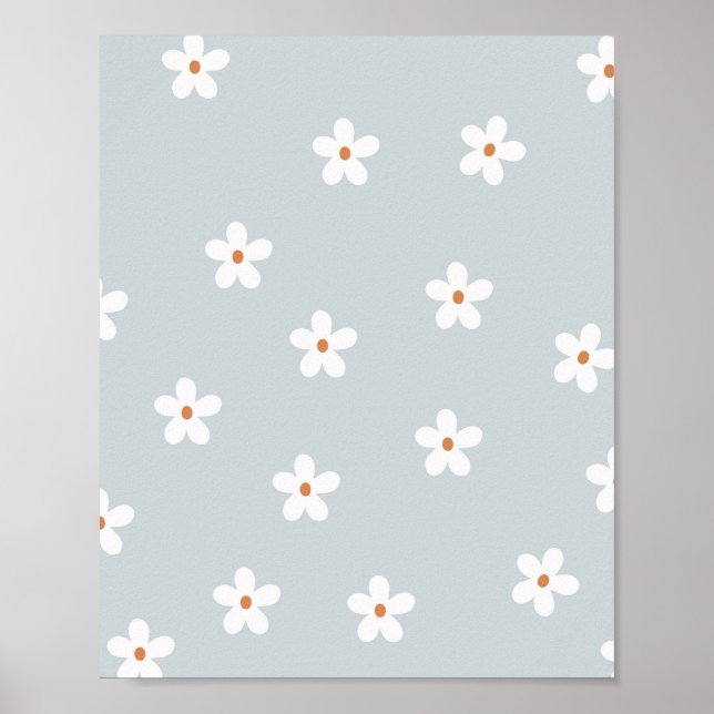 Póster Daisy Flowers Blue (Frente)