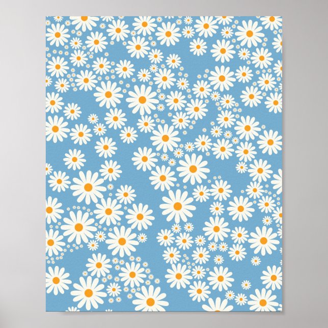 Póster Daisy Garden 02 Blue (Frente)