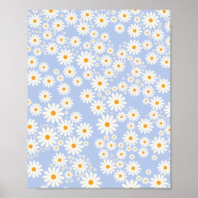Póster Daisy Garden 10 Baby Blue (Frente)
