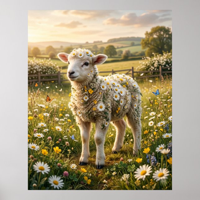 Póster Daisy Lamb Spring Pasture (Frente)