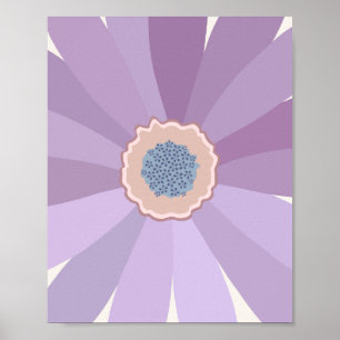 Póster Daisy morado floral