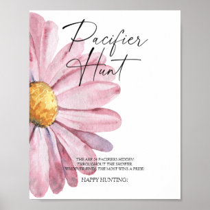 Póster Daisy pacifier caza juego de ducha de bebé