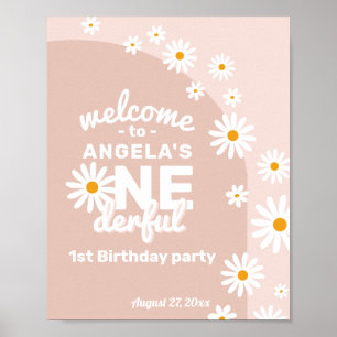 Póster Daisy pink miss onemaravilloso bienvenido 1º cumpl