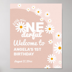 Póster Daisy pink miss onemaravilloso bienvenido 1º cumpl
