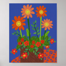 Daisy y Crimson Phlox Poster