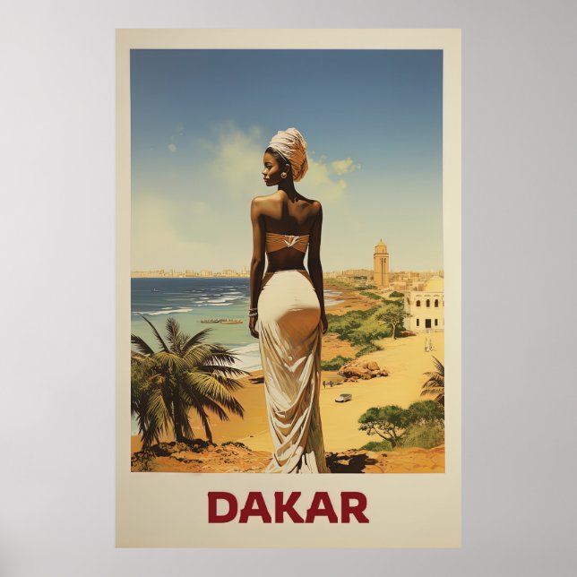 Póster Dakar, Senegal, viajes (Frente)