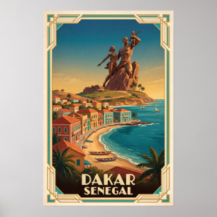 Póster Dakar Senegal Viajes Retro Antiguos