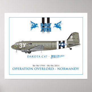 PÓSTER DAKOTA C47 SKYTRAIN - ARRASTRARLOS A LA PIE