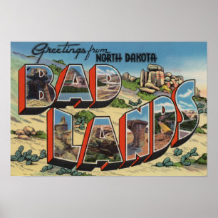 Póster Dakota del Norte - Badlands - Escenas de letras gr