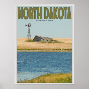 Póster Dakota del Norte - Campesina Vieja - Verde