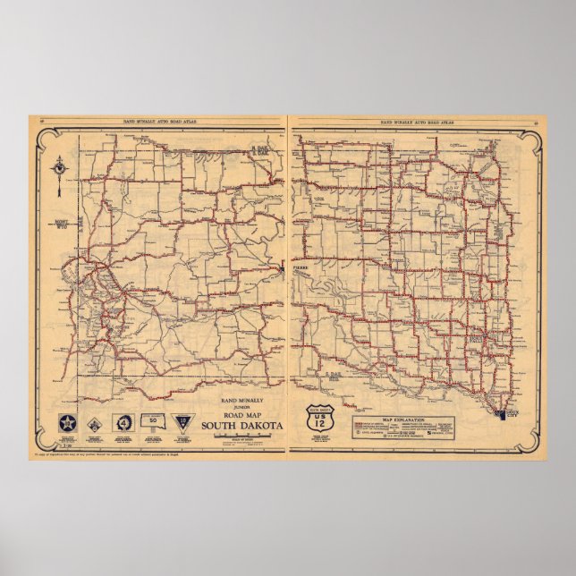 Póster Dakota del Sur (Frente)