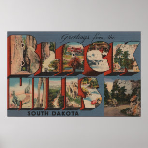 Póster Dakota del Sur - Black Hills - el monte Rushmore