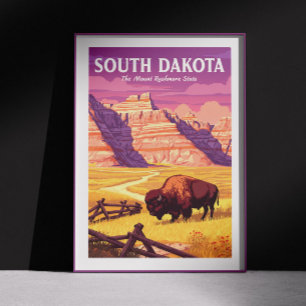 Póster Dakota del Sur de Viintage