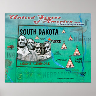Póster Dakota del Sur EE.UU.