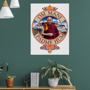 Póster Dalai Lama Potala Palace Om Mani Padme Hum