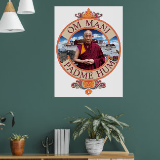 Póster Dalai Lama Potala Palace Om Mani Padme Hum