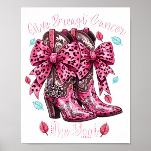 Póster Dale la bota al cáncer de mama Nk Cowgirl Western