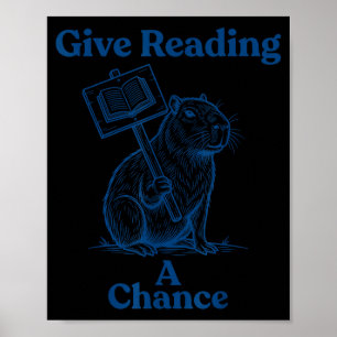 Póster Dale una oportunidad a la lectura - gusano de libr