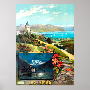 Póster d'ALÉSI, F. Hugo. Lac Leman, 1895.