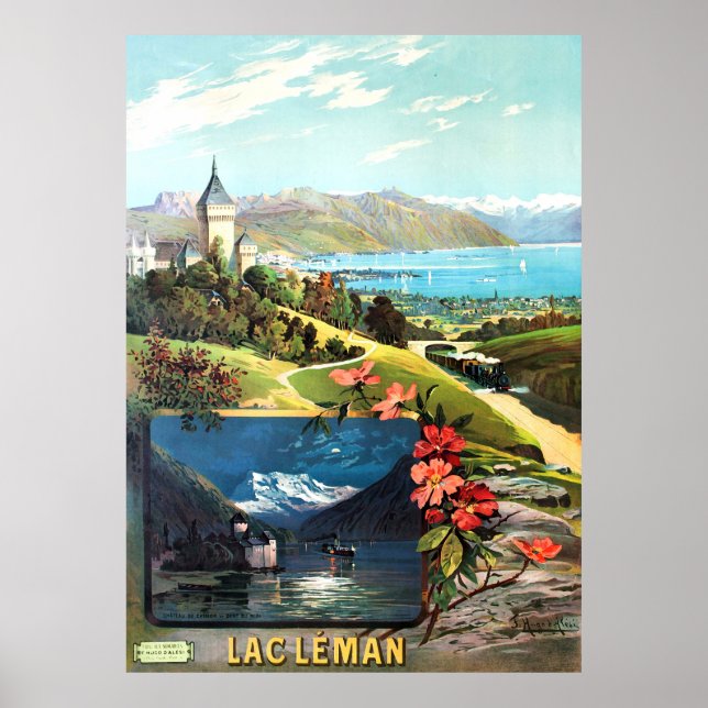 Póster d'ALÉSI, F. Hugo. Lac Leman, 1895. (Frente)