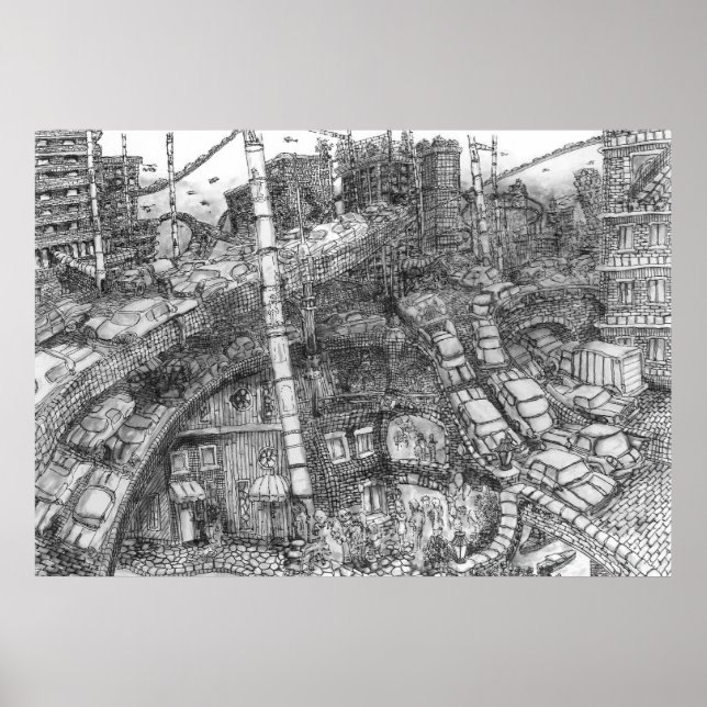 Póster Dallas 2092 (Ink Wash) - Poster (Frente)