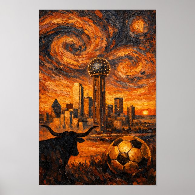 Póster Dallas Ember Sky World Cup 2026 Expressionist Art (Frente)