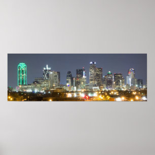 Póster Dallas Skyline at night