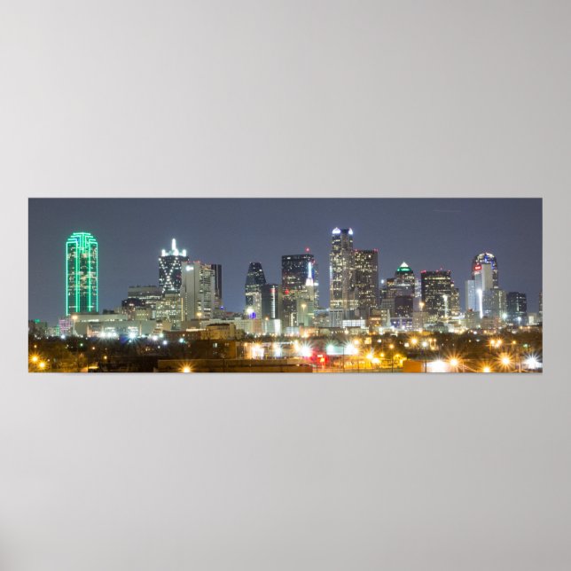 Póster Dallas Skyline at night (Frente)