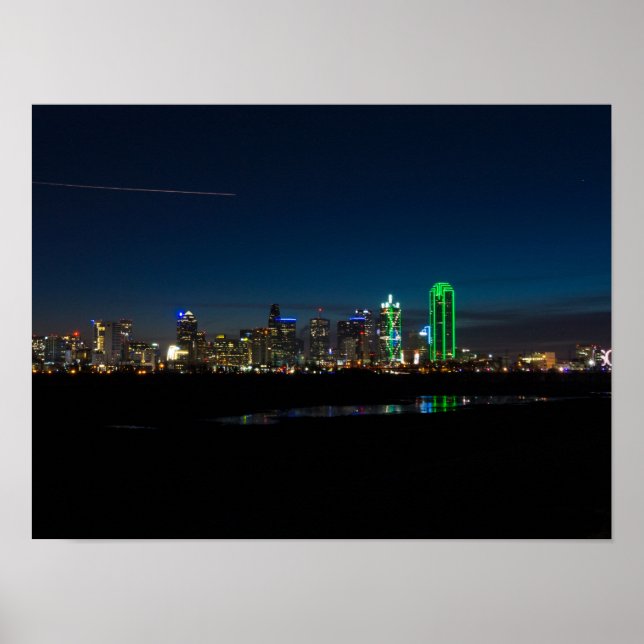 Póster Dallas Skyline Dawn Pano (Frente)
