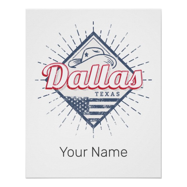 Póster Dallas Texas City Estados Unidos (Anverso)