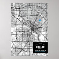 Dallas, Texas City Map y Mark Your Location