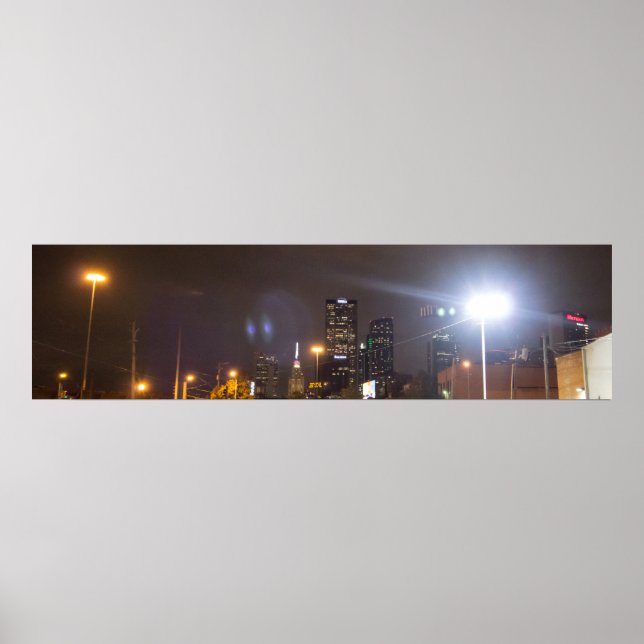 Póster Dallas, Texas de noche (Frente)