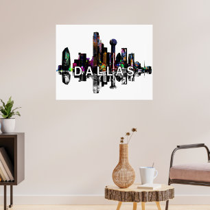 Póster Dallas, Texas en graffiti