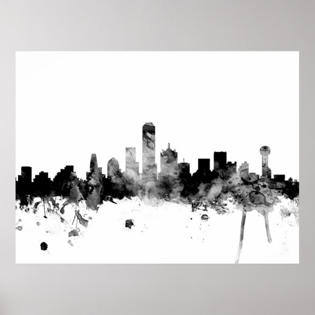 Póster Dallas Texas Skyline (Frente)