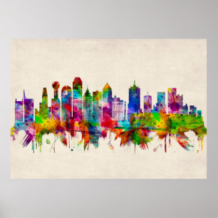 Póster Dallas Texas Skyline