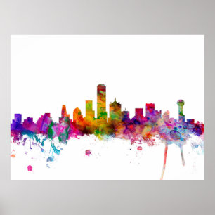 Póster Dallas Texas Skyline