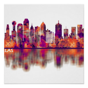 Póster Dallas Texas Skyline