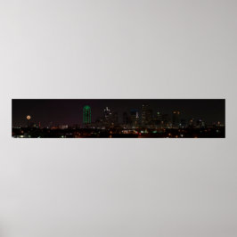 Póster Dallas, Texas Skyline de noche