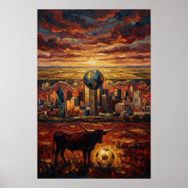 Póster Dallas World Stage World Cup 2026 Soccer Epic Art