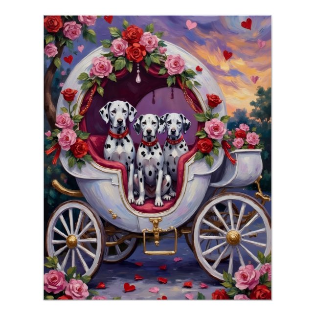 Póster Dalmatian Dog Valentine's Day  (Anverso)