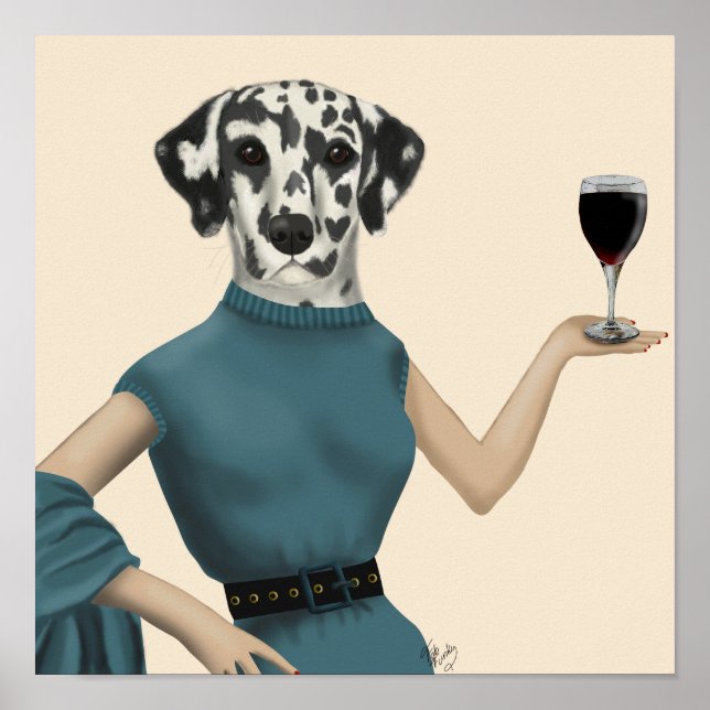 Póster Dalmatian Wine Snob (Frente)