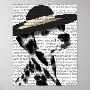 Póster Dalmatian y el Gorra negro brimado