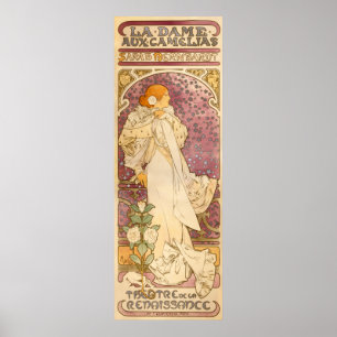 Póster Dama Aux Camelias del La de Alfonso Mucha