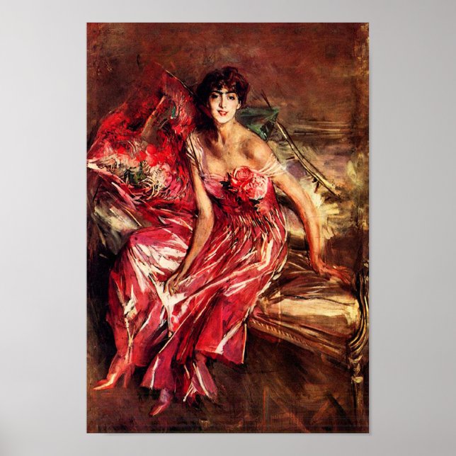 Póster Dama Boldini en Poster rojo (Frente)