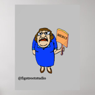 Póster Dama cómica, añadir texto, Imprimir