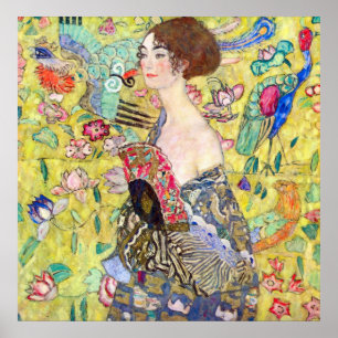Póster Dama con admirador de Gustav Klimt